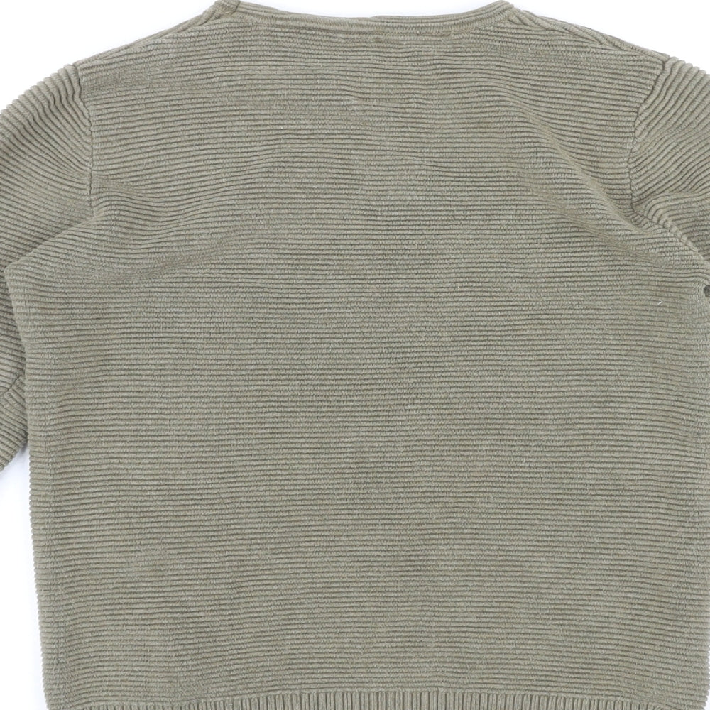 Zara Girls Green Round Neck Cotton Pullover Jumper Size 13-14 Years Pullover