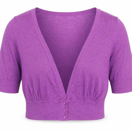 NEXT Womens Purple V-Neck Linen Cardigan Jumper Size 12