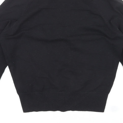 Divided by H&M Womens Black V-Neck Cotton Cardigan Jumper Size 14