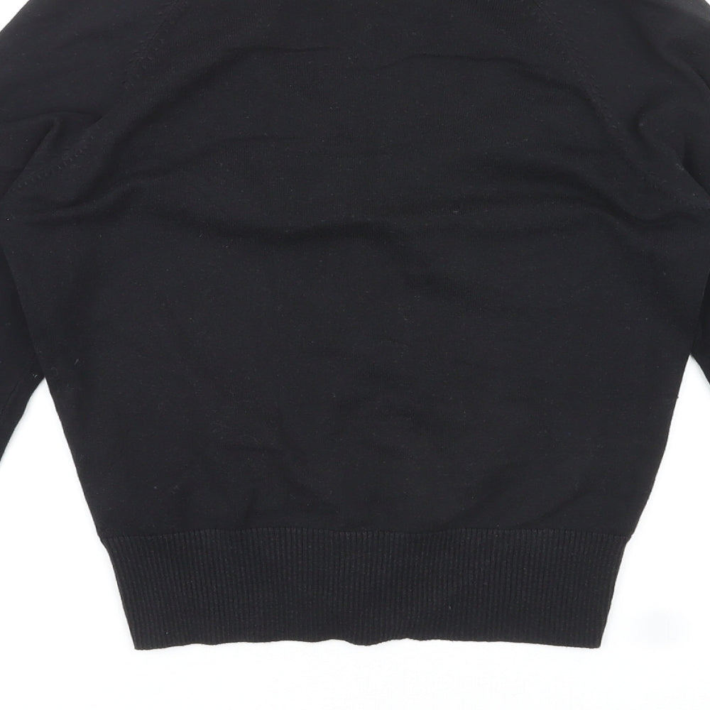 Divided by H&M Womens Black V-Neck Cotton Cardigan Jumper Size 14