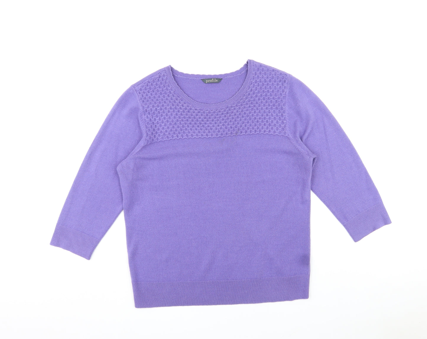BHS Womens Purple Round Neck Acrylic Pullover Jumper Size 16