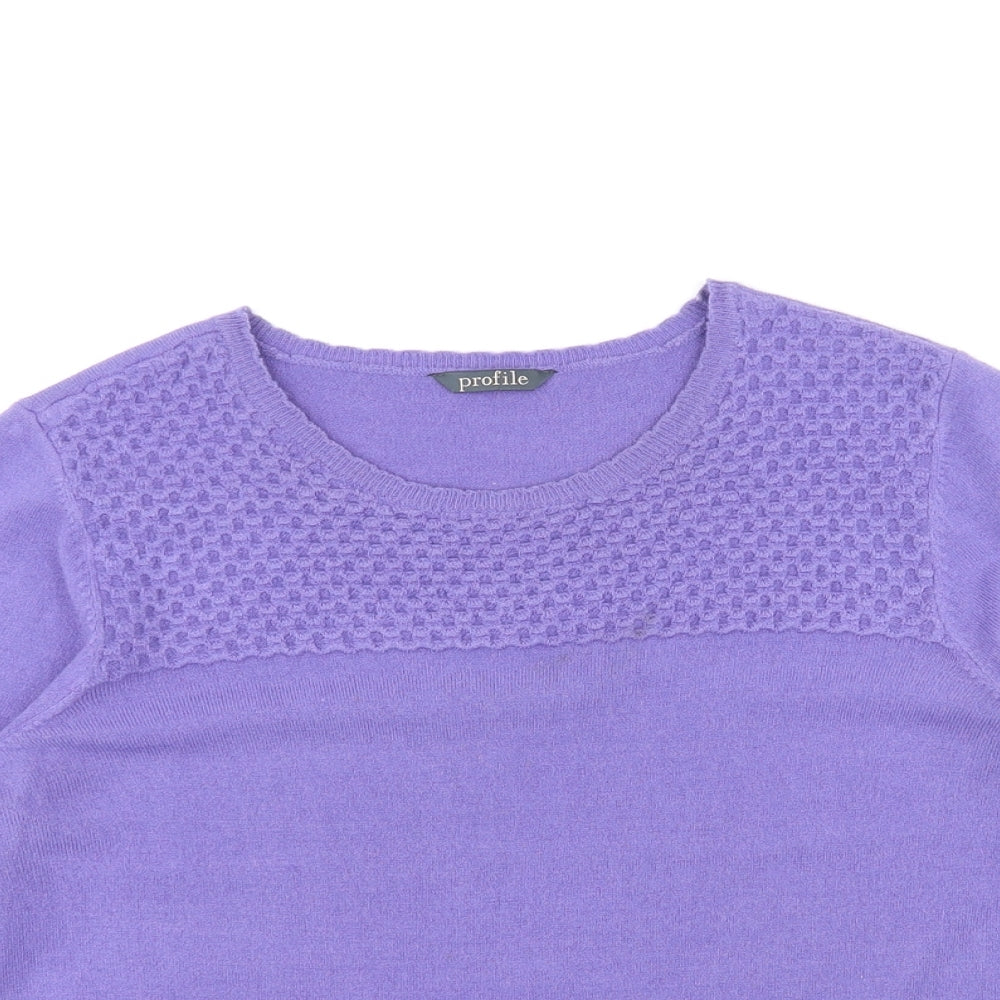 BHS Womens Purple Round Neck Acrylic Pullover Jumper Size 16