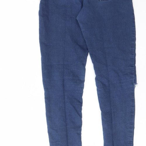 B.You Womens Blue Cotton Skinny Jeans Size 10 L27 in Regular - Open knee