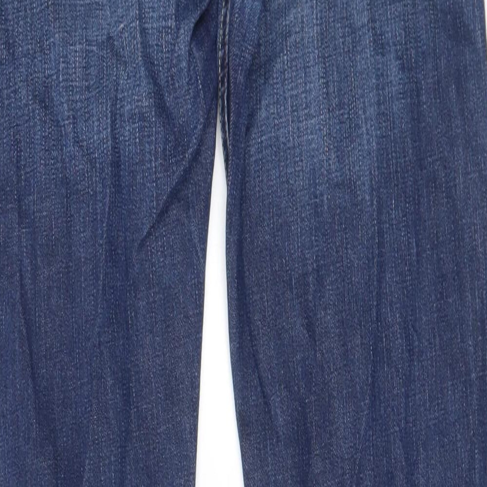 Tommy Hilfiger Mens Blue Cotton Straight Jeans Size 30 in L34 in Regular Zip - Logo, Embroided, Pockets, Belt Loops