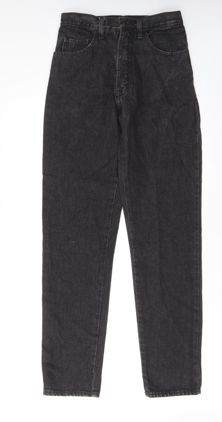 Questors Womens Black Cotton Straight Jeans Size 28 in L31 in Regular Zip - Pockets, Belt Loops