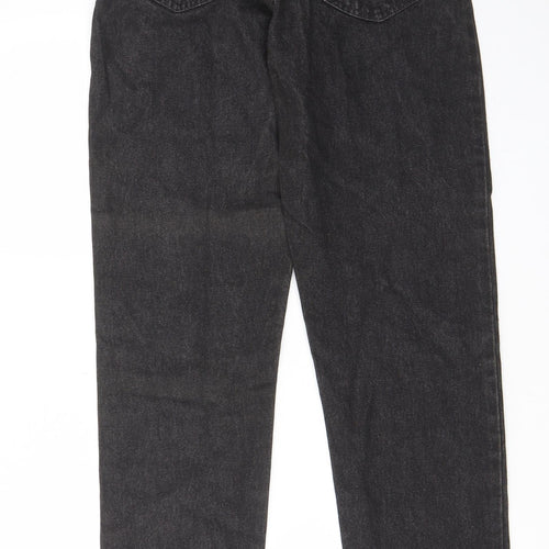 Questors Womens Black Cotton Straight Jeans Size 28 in L31 in Regular Zip - Pockets, Belt Loops
