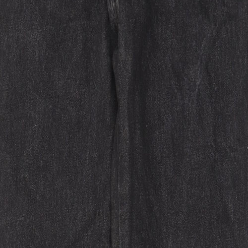 Questors Womens Black Cotton Straight Jeans Size 28 in L31 in Regular Zip - Pockets, Belt Loops