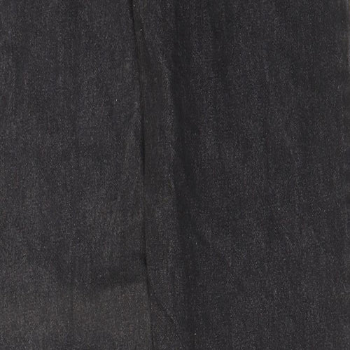 Questors Womens Black Cotton Straight Jeans Size 28 in L31 in Regular Zip - Pockets, Belt Loops