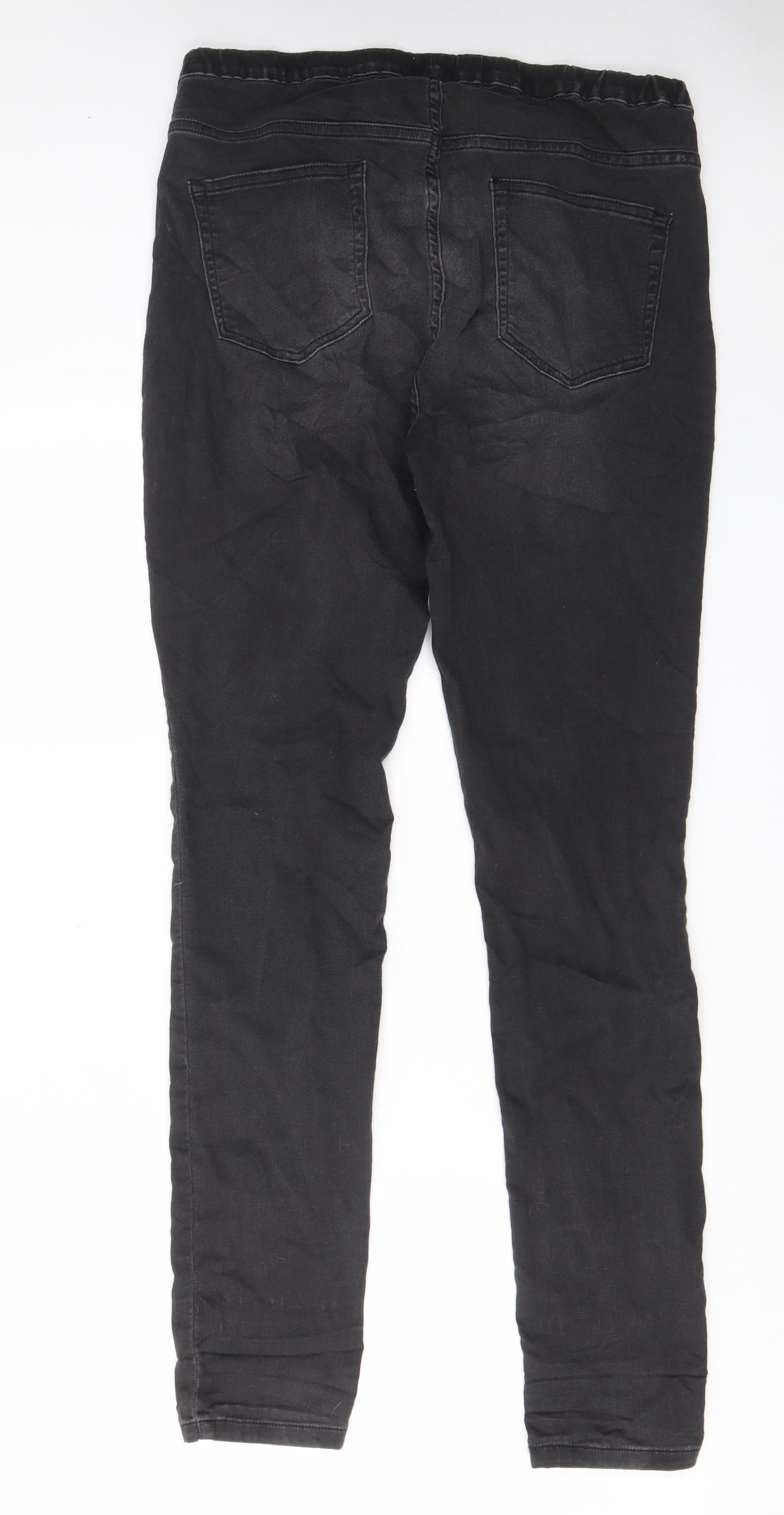 White Stuff Womens Grey Cotton Straight Jeans Size 18 L32 in Regular - Elastic waist