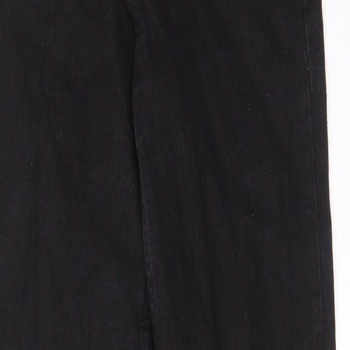 Bershka Womens Black Cotton Straight Jeans Size 8 L29 in Regular Zip - Pockets, Belt Loops