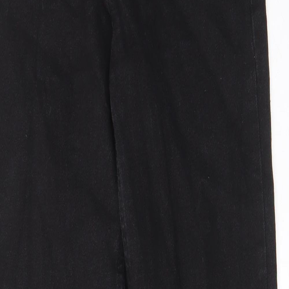 Bershka Womens Black Cotton Straight Jeans Size 8 L29 in Regular Zip - Pockets, Belt Loops