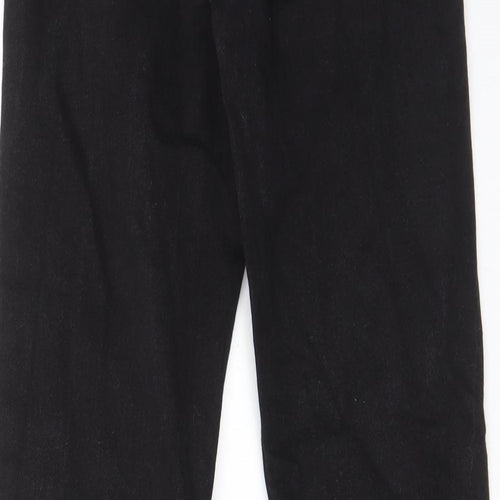 Bershka Womens Black Cotton Straight Jeans Size 8 L29 in Regular Zip - Pockets, Belt Loops
