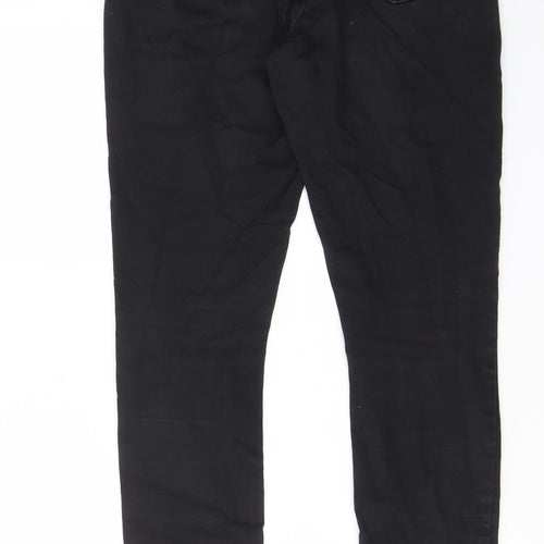 Paper + Stitch Womens Black Cotton Straight Jeans Size 30 in L29 in Regular Zip - Pockets, Belt Loops