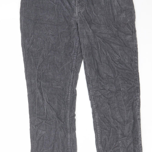 ASOS Womens Grey Cotton Trousers Size 28 in L28 in Regular Button - Pockets, Belt Loops