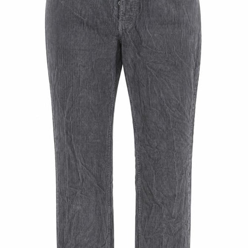 ASOS Womens Grey Cotton Trousers Size 28 in L28 in Regular Button - Pockets, Belt Loops