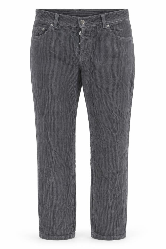 ASOS Womens Grey Cotton Trousers Size 28 in L28 in Regular Button - Pockets, Belt Loops