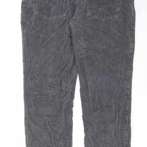 ASOS Womens Grey Cotton Trousers Size 28 in L28 in Regular Button - Pockets, Belt Loops