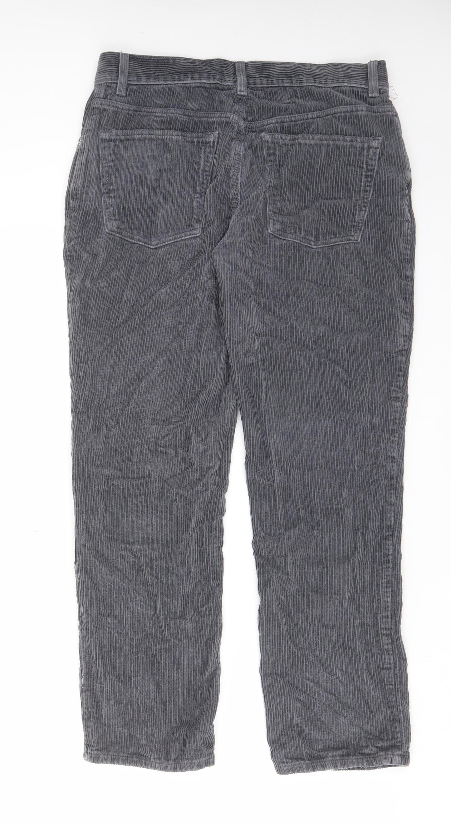 ASOS Womens Grey Cotton Trousers Size 28 in L28 in Regular Button - Pockets, Belt Loops