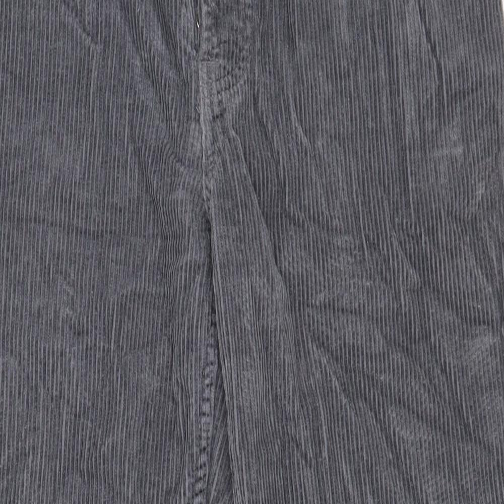 ASOS Womens Grey Cotton Trousers Size 28 in L28 in Regular Button - Pockets, Belt Loops