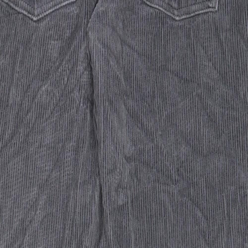 ASOS Womens Grey Cotton Trousers Size 28 in L28 in Regular Button - Pockets, Belt Loops