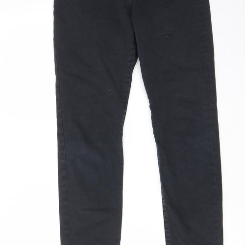 H&M Womens Black Cotton Skinny Jeans Size 10 L29 in Regular Zip - Pockets, Belt Loops