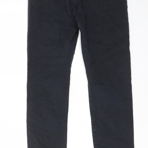 H&M Womens Black Cotton Skinny Jeans Size 10 L29 in Regular Zip - Pockets, Belt Loops