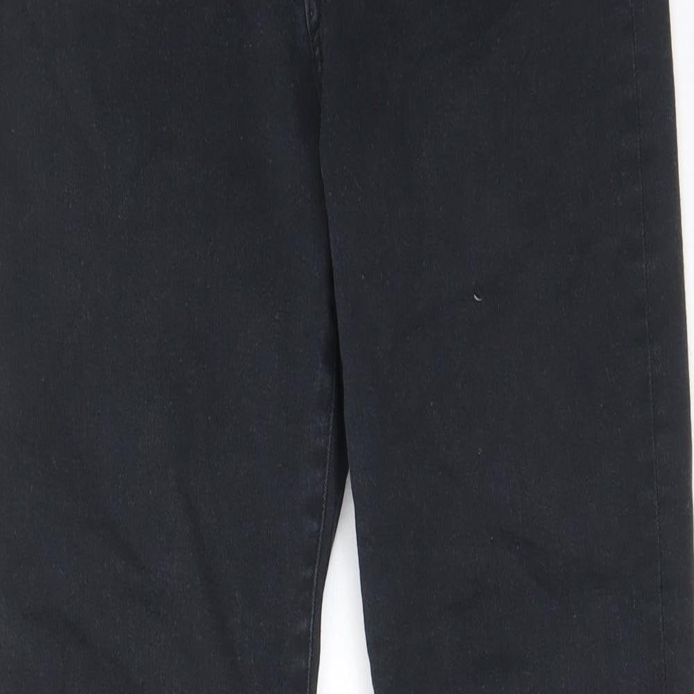 H&M Womens Black Cotton Skinny Jeans Size 10 L29 in Regular Zip - Pockets, Belt Loops