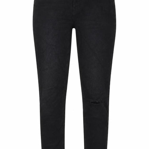 Denim & Co. Womens Black Cotton Skinny Jeans Size 10 L27 in Regular Zip - Pockets, Belt Loops, Ripped Knee