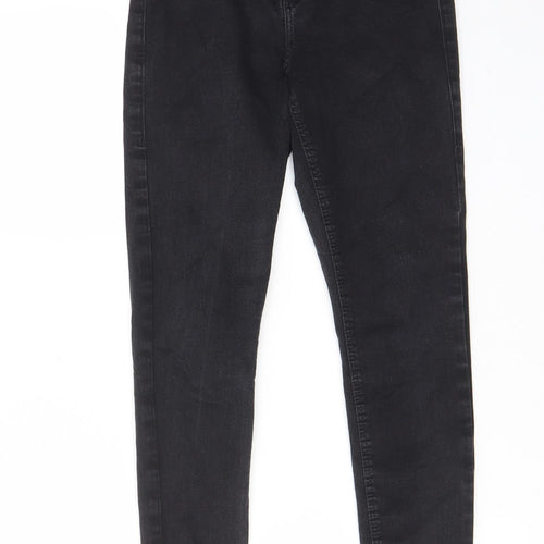 Topshop Womens Grey Cotton Skinny Jeans Size 28 in L26 in Regular Zip - Pockets