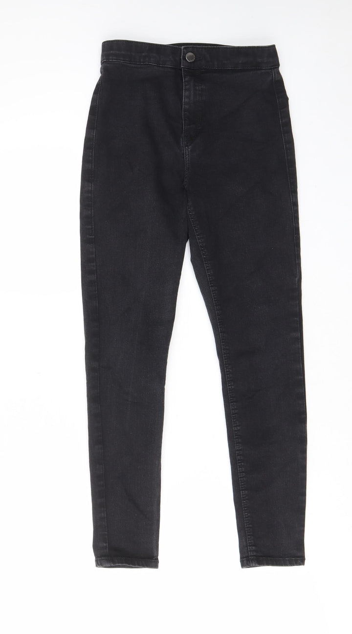 Topshop Womens Grey Cotton Skinny Jeans Size 28 in L26 in Regular Zip - Pockets