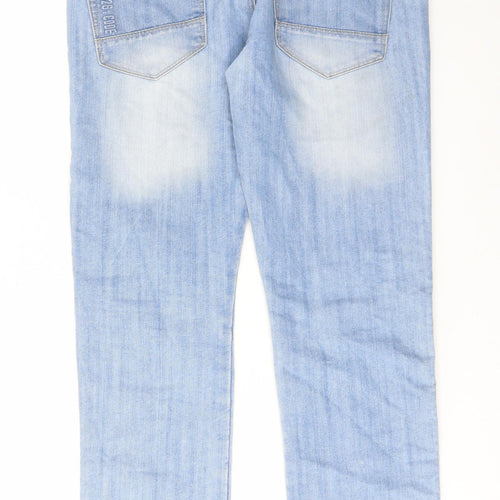 Denim & Co. Mens Blue Cotton Straight Jeans Size 34 in L30 in Regular Zip - Pockets, Belt Loops