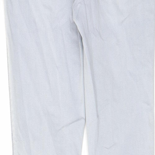 NEXT Womens Blue Cotton Skinny Jeans Size 10 L26 in Regular Zip - Open knee, Pockets, Belt Loops