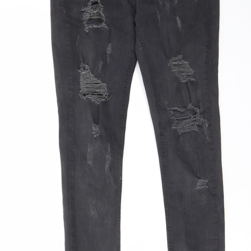 Bee Inspired Womens Black Cotton Skinny Jeans Size 30 in L32 in Regular Zip - Pockets, Belt Loops