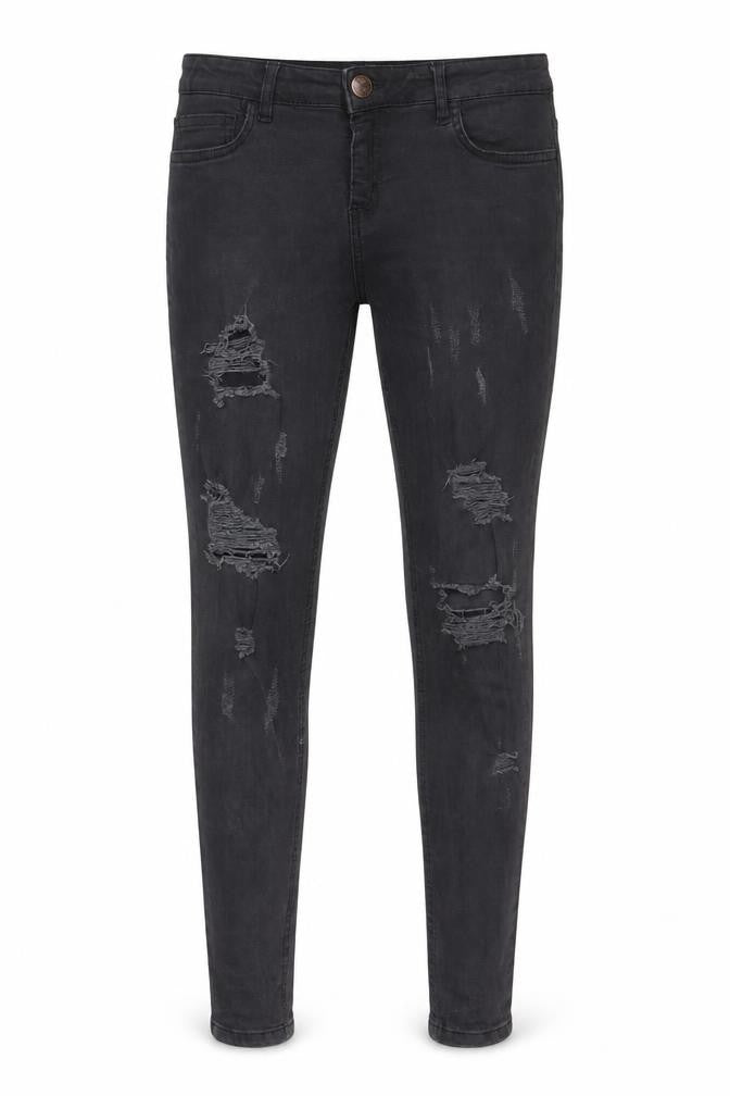 Bee Inspired Womens Black Cotton Skinny Jeans Size 30 in L32 in Regular Zip - Pockets, Belt Loops