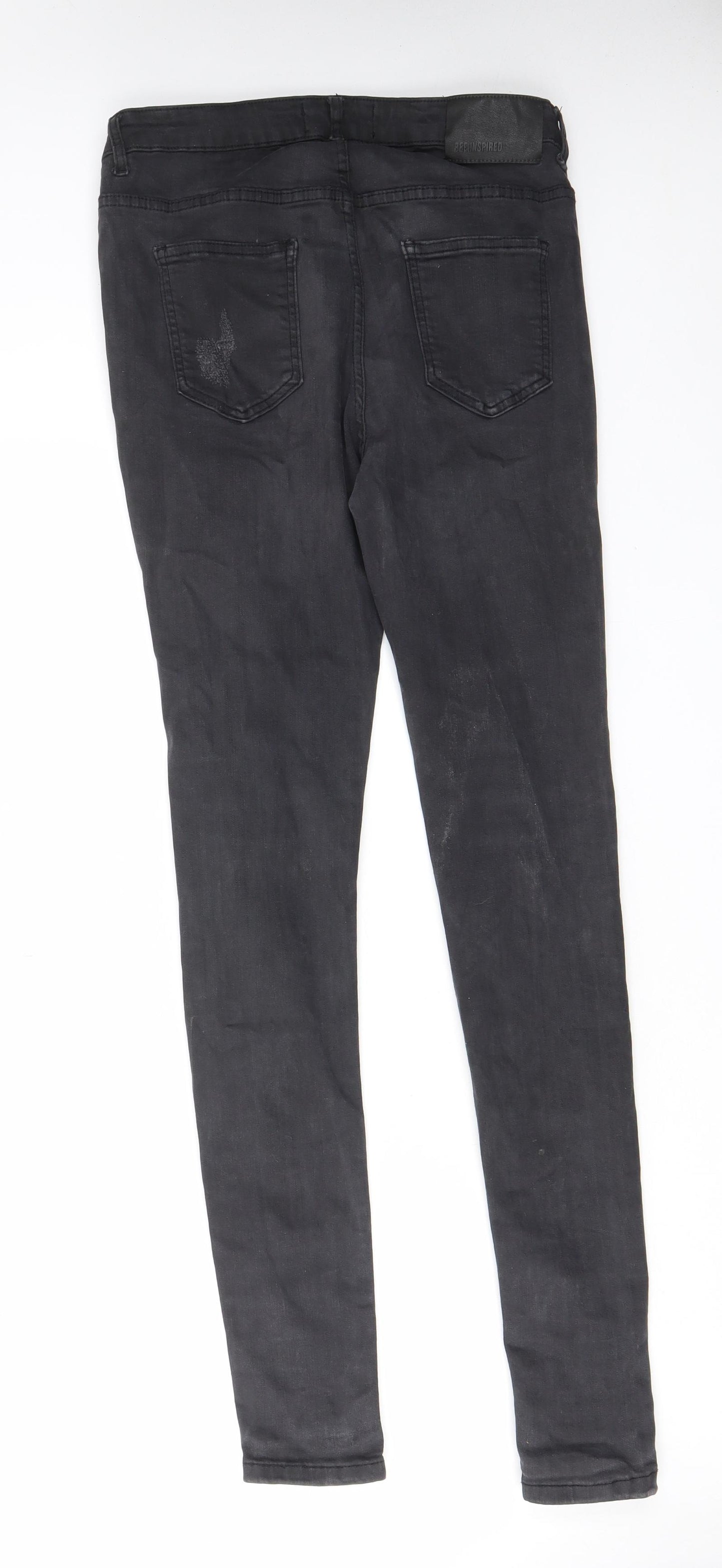 Bee Inspired Womens Black Cotton Skinny Jeans Size 30 in L32 in Regular Zip - Pockets, Belt Loops