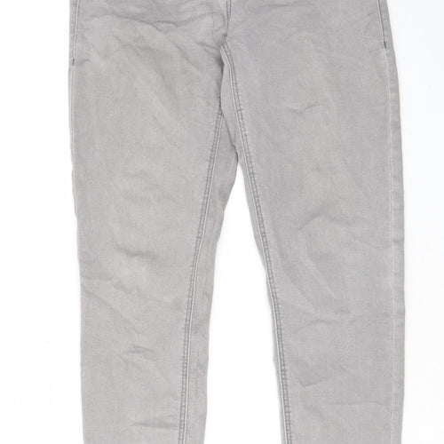 Dorothy Perkins Womens Grey Cotton Skinny Jeans Size 8 L27 in Regular Zip - Pockets, Belt Loops