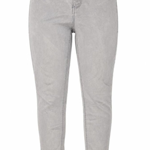 Dorothy Perkins Womens Grey Cotton Skinny Jeans Size 8 L27 in Regular Zip - Pockets, Belt Loops