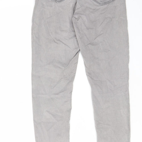 Dorothy Perkins Womens Grey Cotton Skinny Jeans Size 8 L27 in Regular Zip - Pockets, Belt Loops