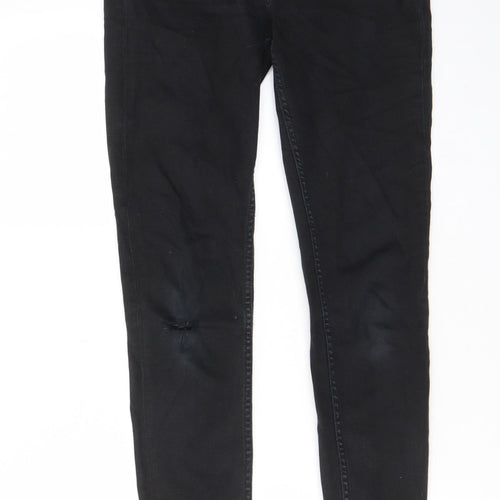 FC Jeans Womens Black Cotton Skinny Jeans Size 10 L30 in Regular Zip - Pockets, Belt Loops