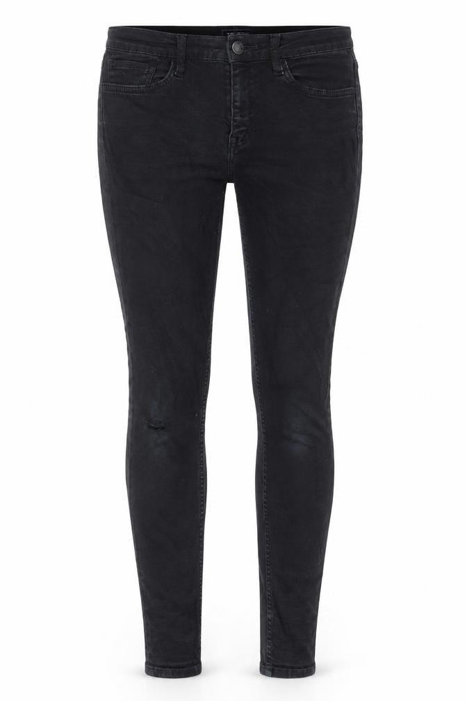 FC Jeans Womens Black Cotton Skinny Jeans Size 10 L30 in Regular Zip - Pockets, Belt Loops