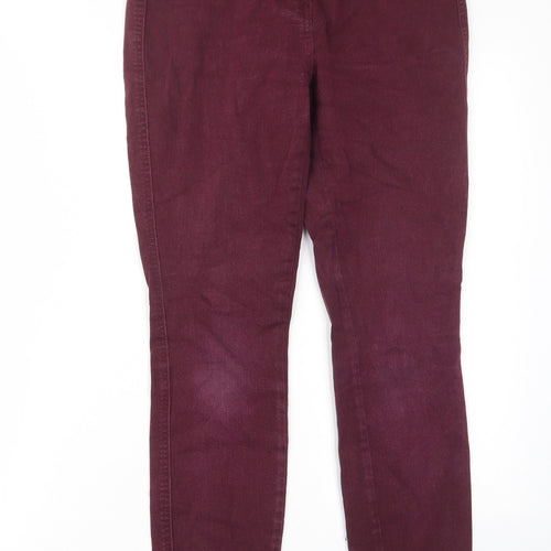 NEXT Womens Purple Cotton Skinny Jeans Size 10 L28 in Regular Zip - Pockets, Belt Loops