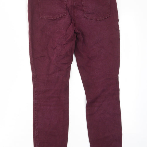 NEXT Womens Purple Cotton Skinny Jeans Size 10 L28 in Regular Zip - Pockets, Belt Loops