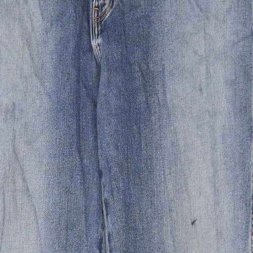 Wrangler Mens Blue Cotton Straight Jeans Size 42 in L33 in Regular Zip - Pockets, Belt Loops