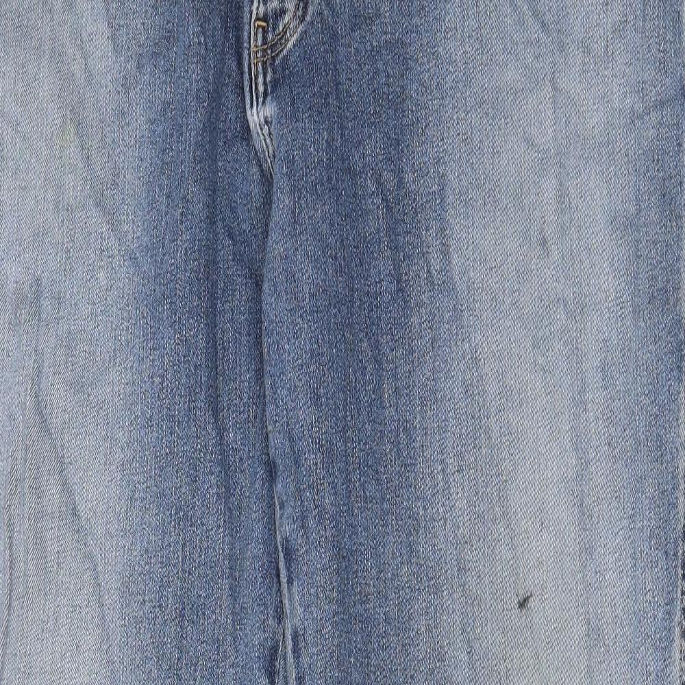 Wrangler Mens Blue Cotton Straight Jeans Size 42 in L33 in Regular Zip - Pockets, Belt Loops