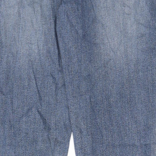 Wrangler Mens Blue Cotton Straight Jeans Size 42 in L33 in Regular Zip - Pockets, Belt Loops