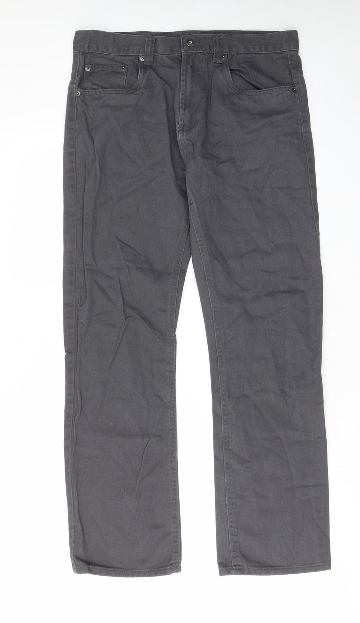Denim & Co. Mens Red Cotton Straight Jeans Size 32 in L30 in Regular Zip - Pockets, Belt Loops