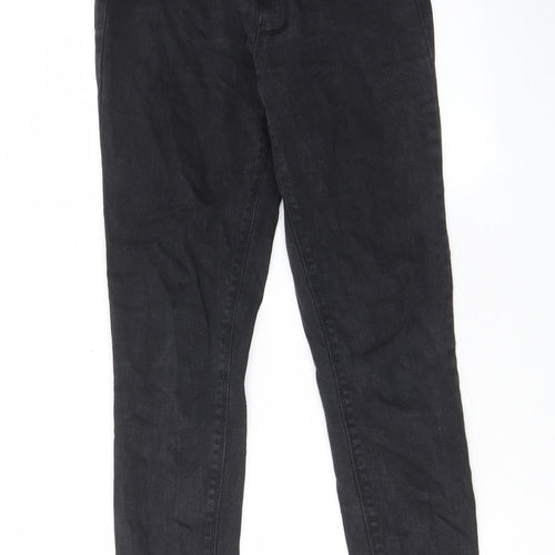 Boohoo Womens Black Cotton Skinny Jeans Size 8 L27 in Regular - Elastic waist