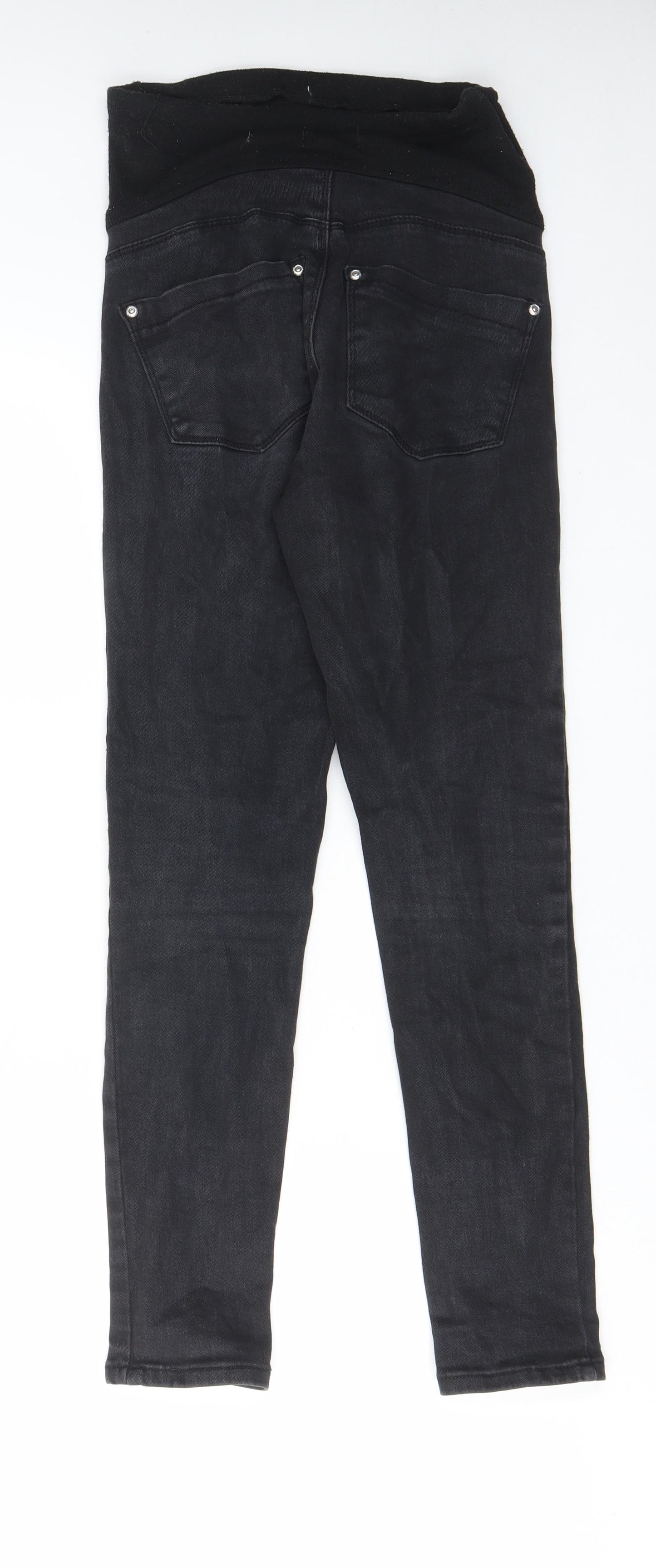Boohoo Womens Black Cotton Skinny Jeans Size 8 L27 in Regular - Elastic waist