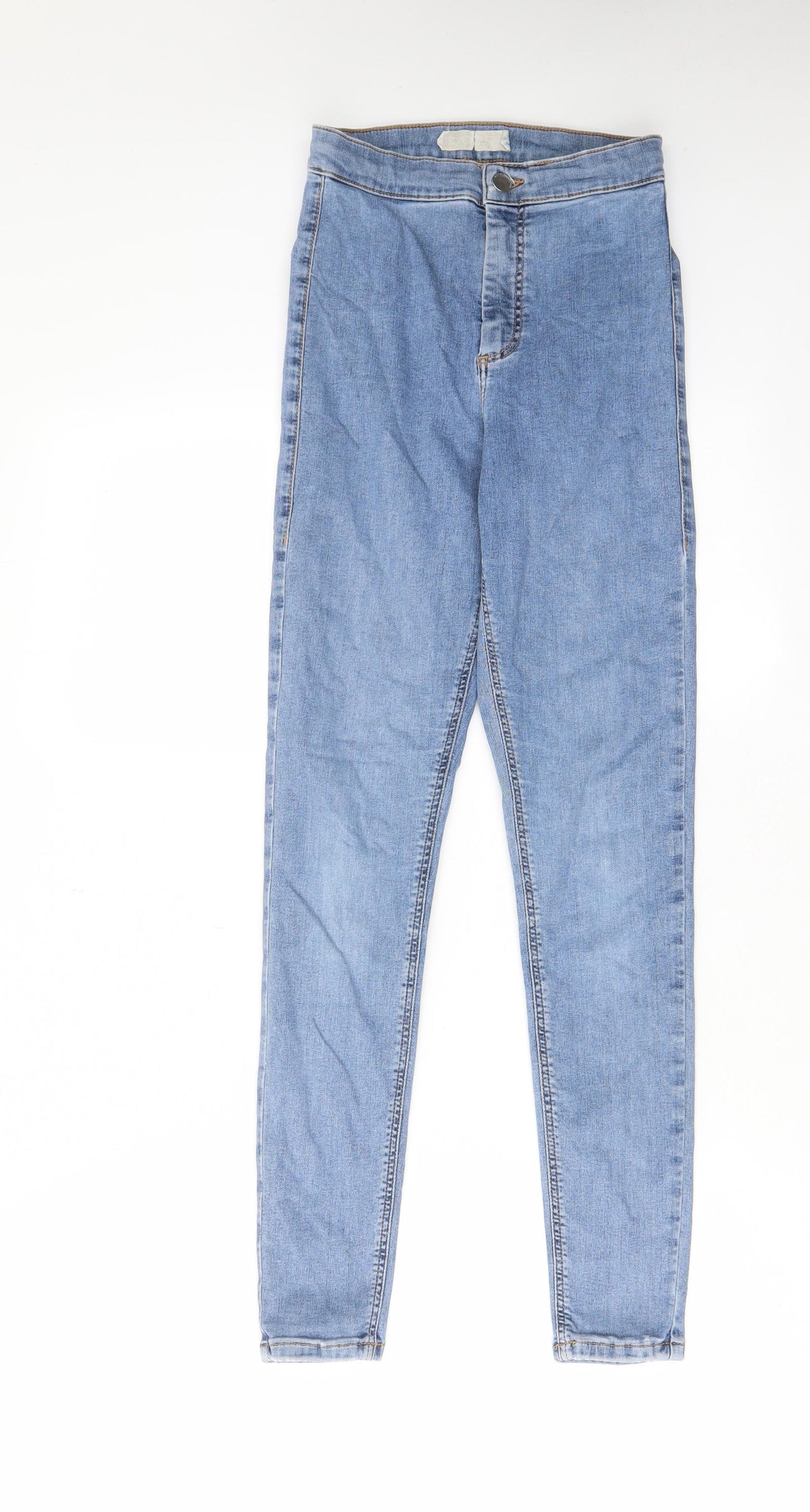 Topshop Womens Blue Cotton Skinny Jeans Size 26 in L32 in Regular Zip - Pockets