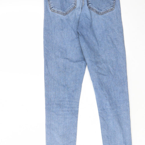 Topshop Womens Blue Cotton Skinny Jeans Size 26 in L32 in Regular Zip - Pockets